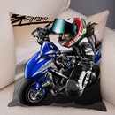 Axyaa Cartoon Motorcycle Polyester Cushion Cover for Home, Car, Sofa - Extreme Sports Theme