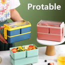 Axyaa Leakproof Lunch Box Set with Fork & Spoon - Microwave Safe Container