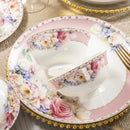 Axya™ Luxury 60-Piece Bone Dinnerware Set with Tableware, Bowl, Plate, Spoon, & Chopsticks