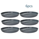 Axyaa Grey Striped Plastic Plate Set - Ideal for Table, Camping, and Desserts