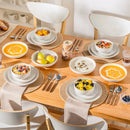 Axyaa Stoneware Dinner Set White Embossment 32 Pieces