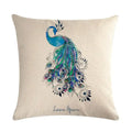 Peacock Linen Cushion Cover 45*45cm by Axyaa