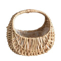 Axyaa Willow Rattan Wedding Basket Half Moon Storage Handle Flower Girls Picnic Container