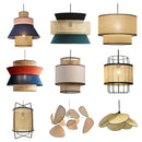 Axyaa Rattan Art Pendant Lights, Colorful Chandelier for Kitchen & Living Room