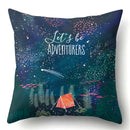 Axyaa Galaxy Print Pillowcase - Decorative Polyester Cushion Cover for Home Sofa