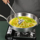 Axyaa Large Stainless Steel Kitchen Cooking Tools with Wooden Handle