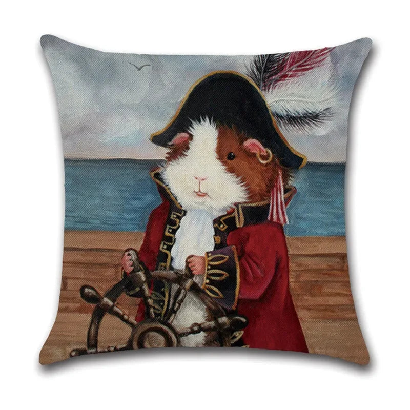 Axyaa Cartoon Mouse Linen Pillowcase for Home Party and Car Decor
