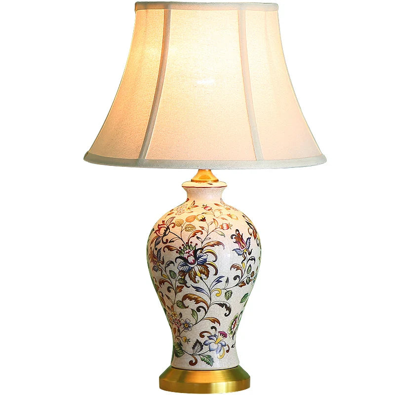 Axyaa Retro Ceramic Table Lamp: European Style Warm Bedroom Decor