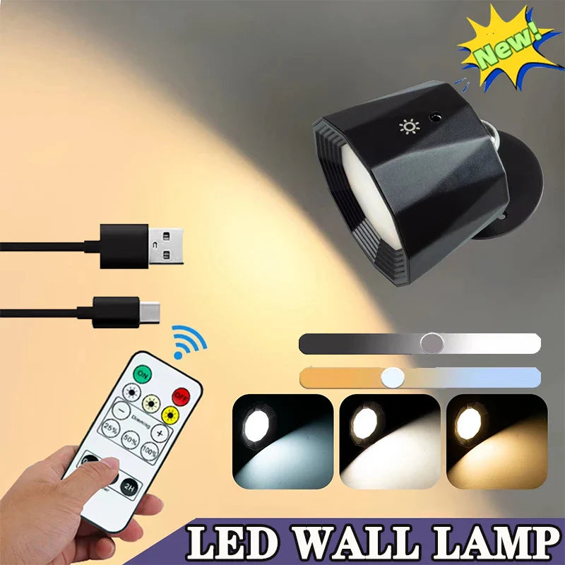 Axyaa Touch Control LED Wall Lamp: 360 Rotatable, USB Rechargeable, Wireless Night Light