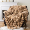 Axyaa Luxe Dual Sided Plush Faux Rabbit Fleece Throw Blanket