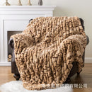 Axyaa Luxe Dual Sided Plush Faux Rabbit Fleece Throw Blanket
