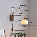 Axyaa Walnut Wood LED Wall Lamp Sconce Rotate Bedside Light