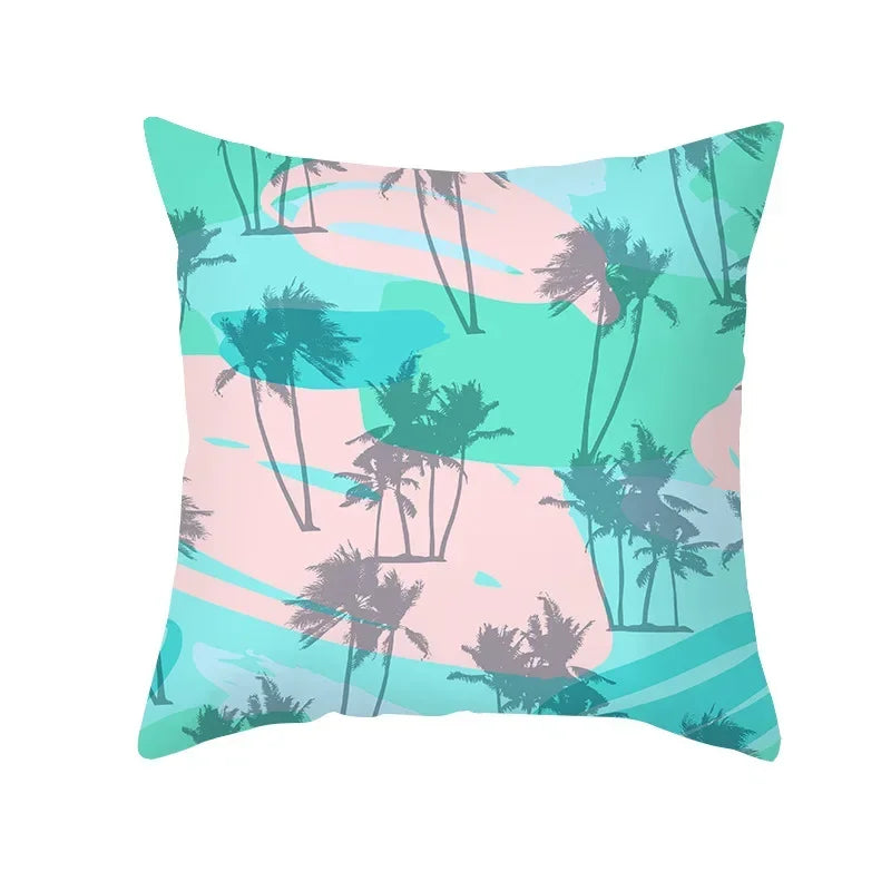 Axyaa Tropical Plant Pillowcase 45*45cm Decor for Home Office Car