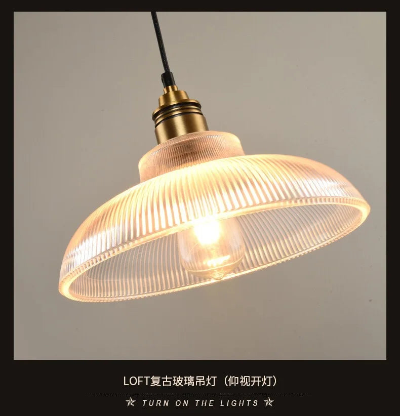 Axyaa Amber Glass Pendant Lights for Living Room, LED E27 Loft Lighting