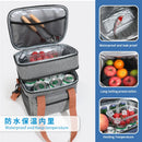 Axyaa Double Layers Tote Cooler Lunch Bag - Large Capacity Travel Picnic Lunch Box