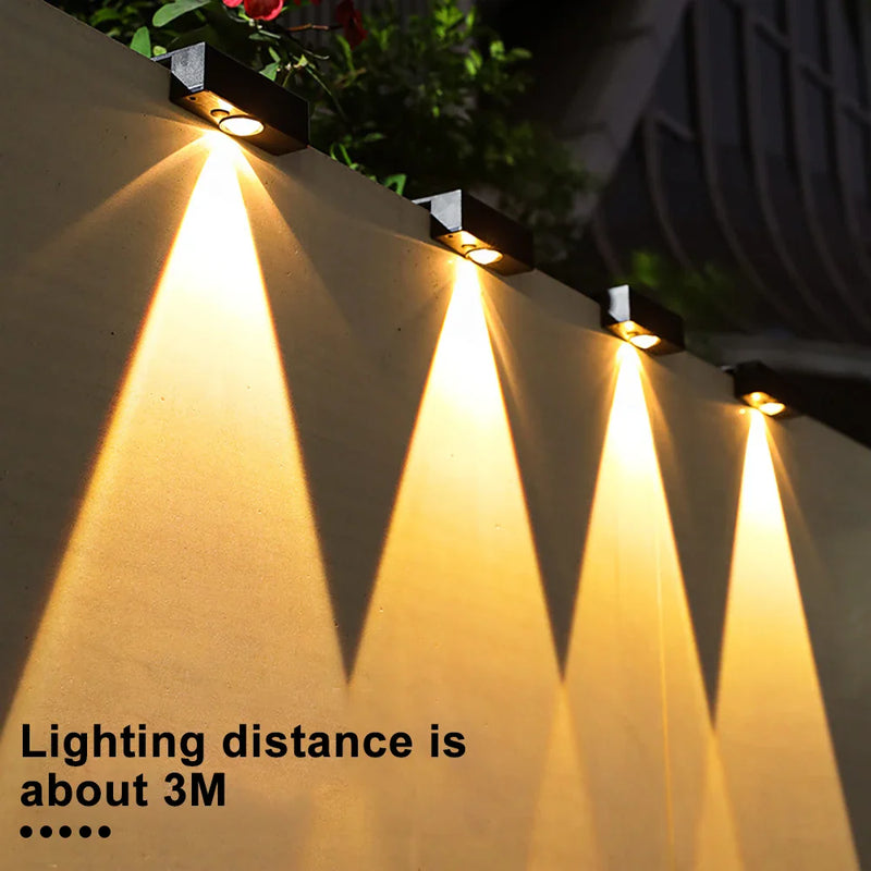Axyaa Solar Fence Lights: Up Down RGB Luminous Outdoor Garden Wall Lamps