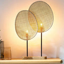 Axyaa Handmade Rattan Floor Lamp, Office LED Standing Light for Living Room & Bedroom