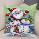Axyaa Winter Snowman Print Pillowcase Set for Christmas Day Party Décor & Home Gift