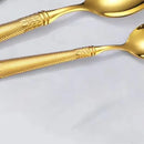 Axyaa Retro Wheat Ears Cutlery Set - Stainless Steel Steak Knife Fork Spoon Teaspoon