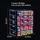 Axyaa Acrylic Marker Pen Organizer Stationery Holder Shelf - Office School Supplies Storage