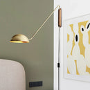 Axyaa Long Arm Wall Light Gold Black Metal for Bedroom Study Parlor