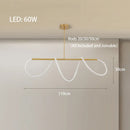 Axyaa Minimalist LED Neon Strip Ceiling Chandeliers in Black/Gold