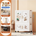 Axyaa 70cm Cartoon Storage Box with Rolling Wheels - Bedroom/Living Room Organization