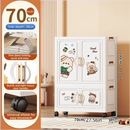 Axyaa 70cm Cartoon Storage Box with Rolling Wheels - Bedroom/Living Room Organization