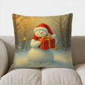 Axyaa Santa Sleigh & Christmas Trees Pillow Cover - Sofa Bedroom Car Decor