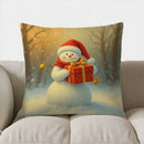 Axyaa Santa Sleigh & Christmas Trees Pillow Cover - Sofa Bedroom Car Decor