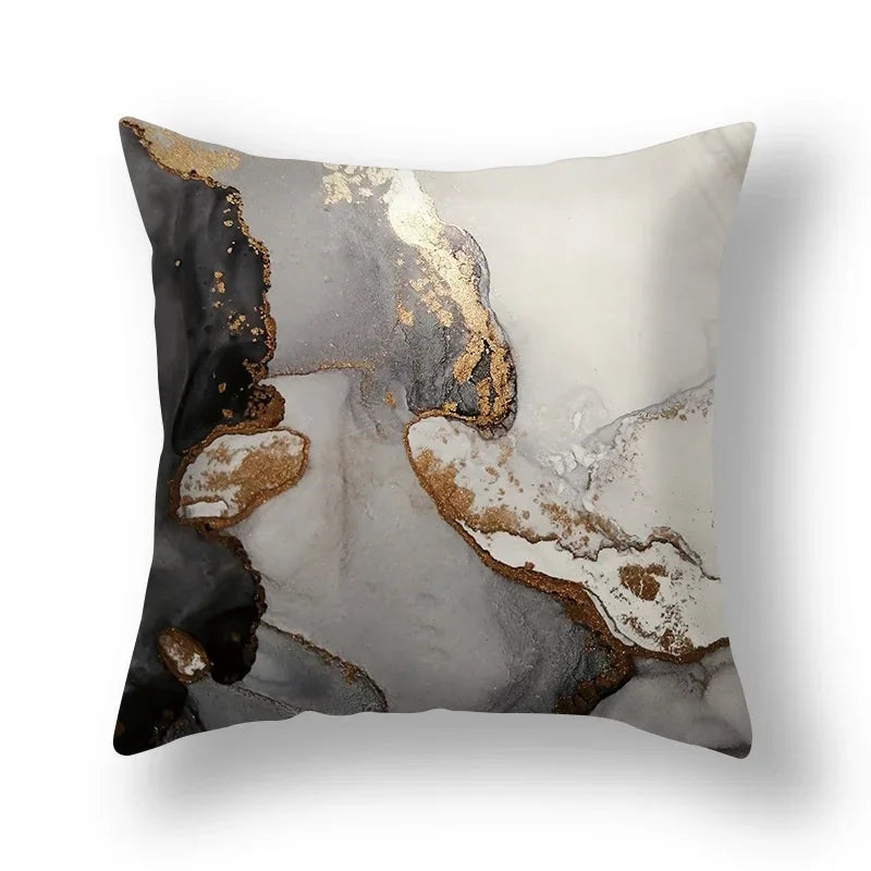 Axyaa Marble Pattern Cushion Cover Set for Home Decor
