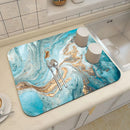 Axyaa Blue-Green Oil Painting Abstract Kitchen Placemat - Non-Slip & Super Absorbent