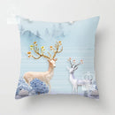 Christmas Deer & Rabbit Winter Pillow Case - Axyaa Home Decor Collection