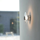 Axyaa Crystal LED Wall Sconce Round Mirror Light for Bedroom Living Room