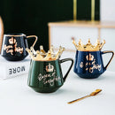 Axyaa Ceramic Couple Coffee Cup Set with Lid