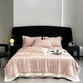 Axyaa Silk Summer Quilt Embroidered Bedspread Blanket Luxe Comforter for Bed