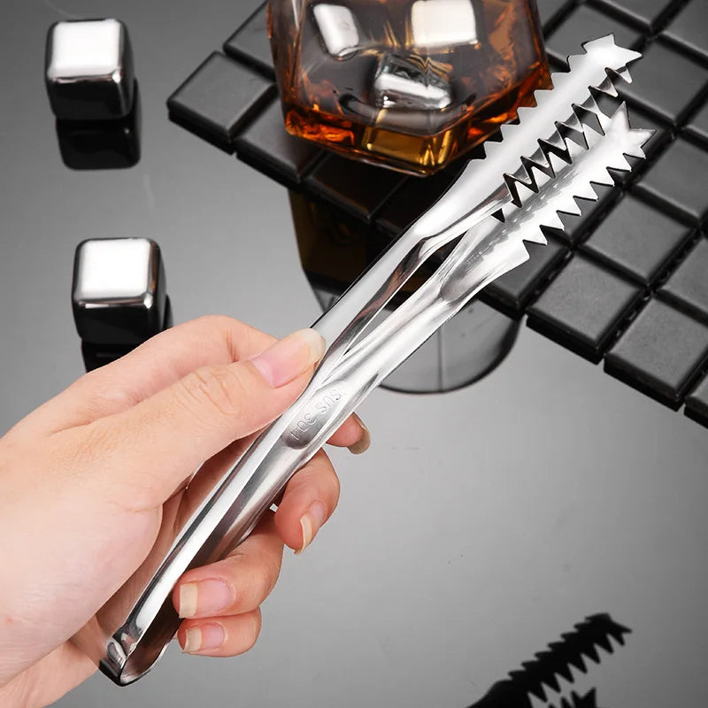 Axyaa Stainless Steel Food Clip Ice Cube Holder Mini Dessert Tongs