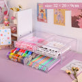 Axyaa Acrylic Desktop Organizer Stationery Storage Box