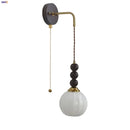 Axyaa White Glass Globe LED Wall Light Fixture - Nordic Modern Design