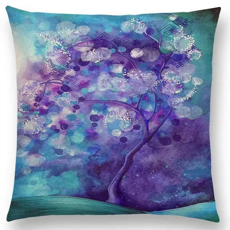 Cute Cat Moon Night Wonderland Witch Halloween Dance Pillow Cover by Axyaa