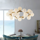 Axyaa Modern Glass Ball Chandelier LED Pendant Light for Home Decor