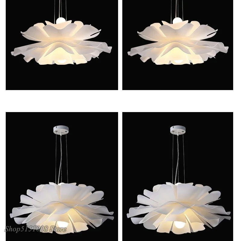 Axyaa White Acrylic LED Chandelier for Modern Nordic Bedroom and Living Room