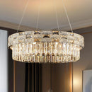 Axyaa Gold Crystal Pendant Chandelier for Dining Bedroom Living Room Kitchen Island