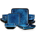 Axyaa Stern Green Square Dinner Set | 16-Piece Ceramic Tableware for 4
