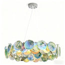 Axyaa Pink Crystal Chandelier: French Luxury Round Colorful Lighting for Villa & Living Room
