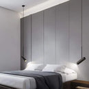 Axyaa Black LED Chandelier Pendant Light Adjustable Angle for Bedroom Study Bar