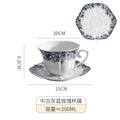 Axyaa Nordic Blue & White Porcelain Coffee Mug with Gold Border - 200ml Drinkware