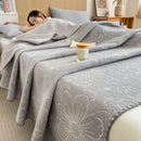 Axyaa Cotton Jacquard Wool Towel Quilt - Three-Layer Sofa Blanket