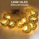 Axyaa Moon Star LED String Lights Eid Ramadan Home Decoration Party Supplies