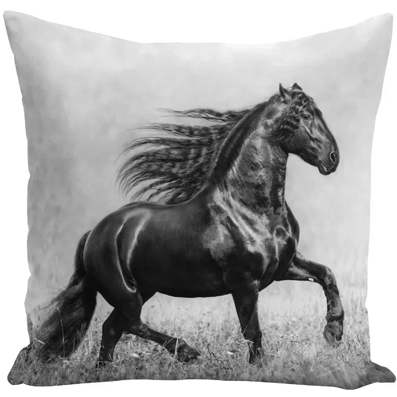 Animal Horse Printed Cushion Cover by Axyaa - Sofa Decor Pillowcase